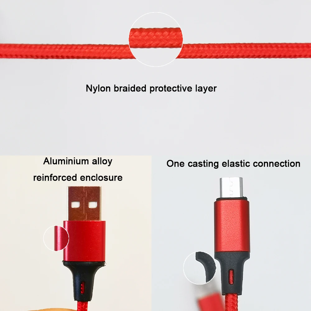  OEM кабель micro usb нейлоновый Плетеный сотовый телефон аксессуары c телефонные кабели