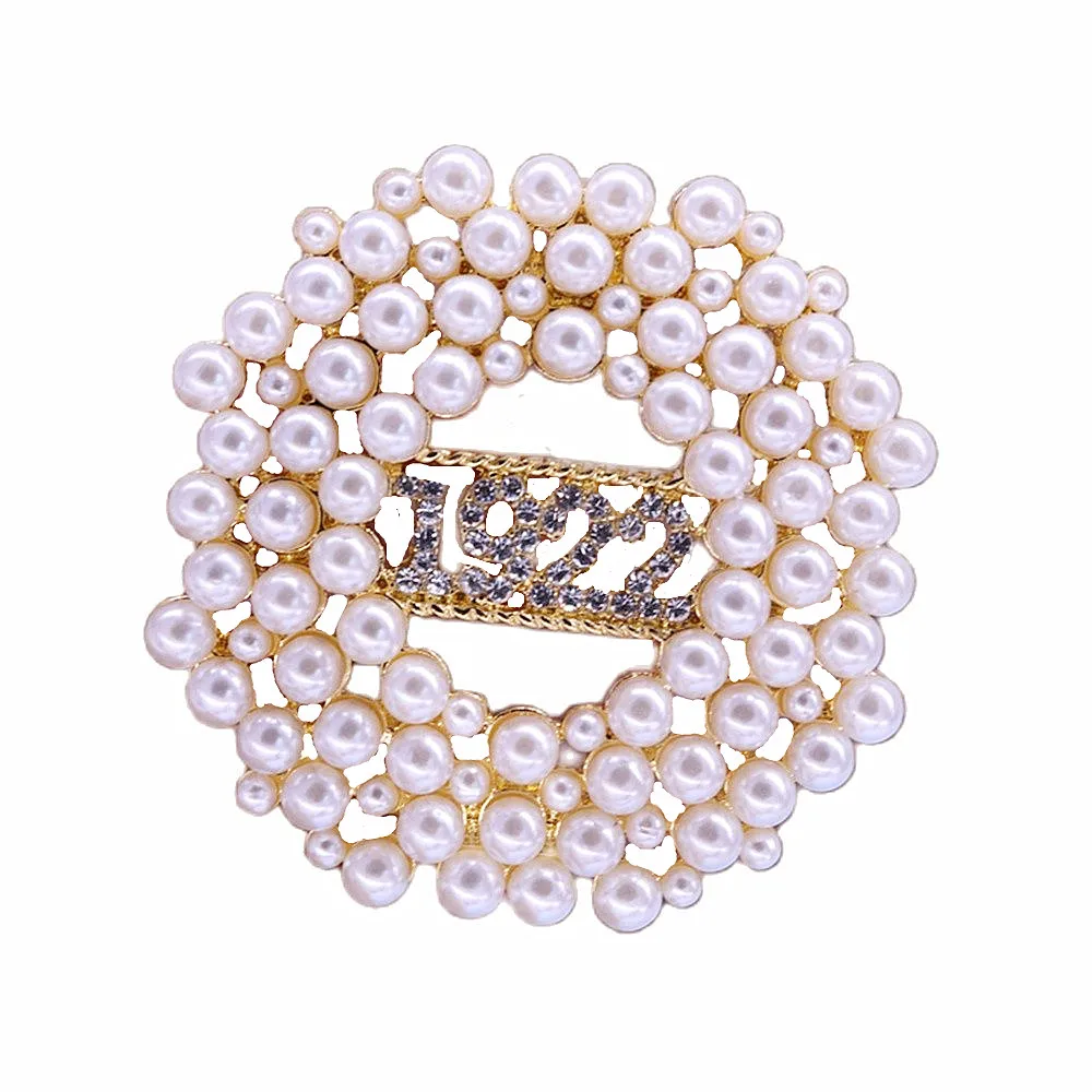Great Quality Metal Bling Diamond Crystal Pearl Flower Design Greek Social Letters Sigma Gamma Rho Club Founded Years 1922 PIN