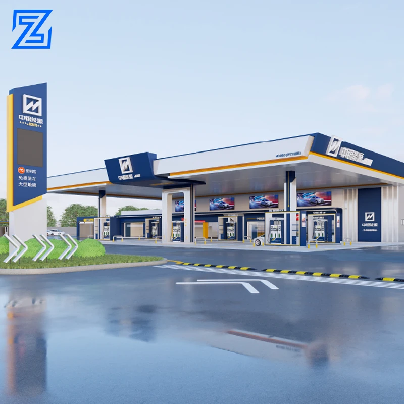 easy install structure design petrol station canopy 3d led gas station canopy