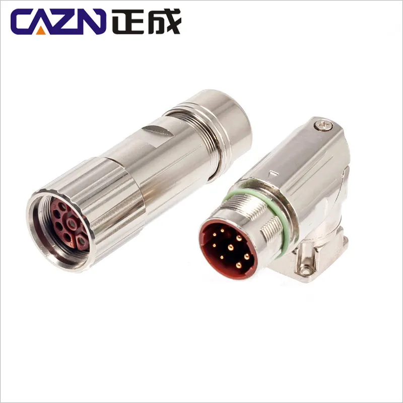M23 Connector power socket connector Crimp 6 7 9 12 17pin clockwise counterclockwise servo motor encoder servo motor connector