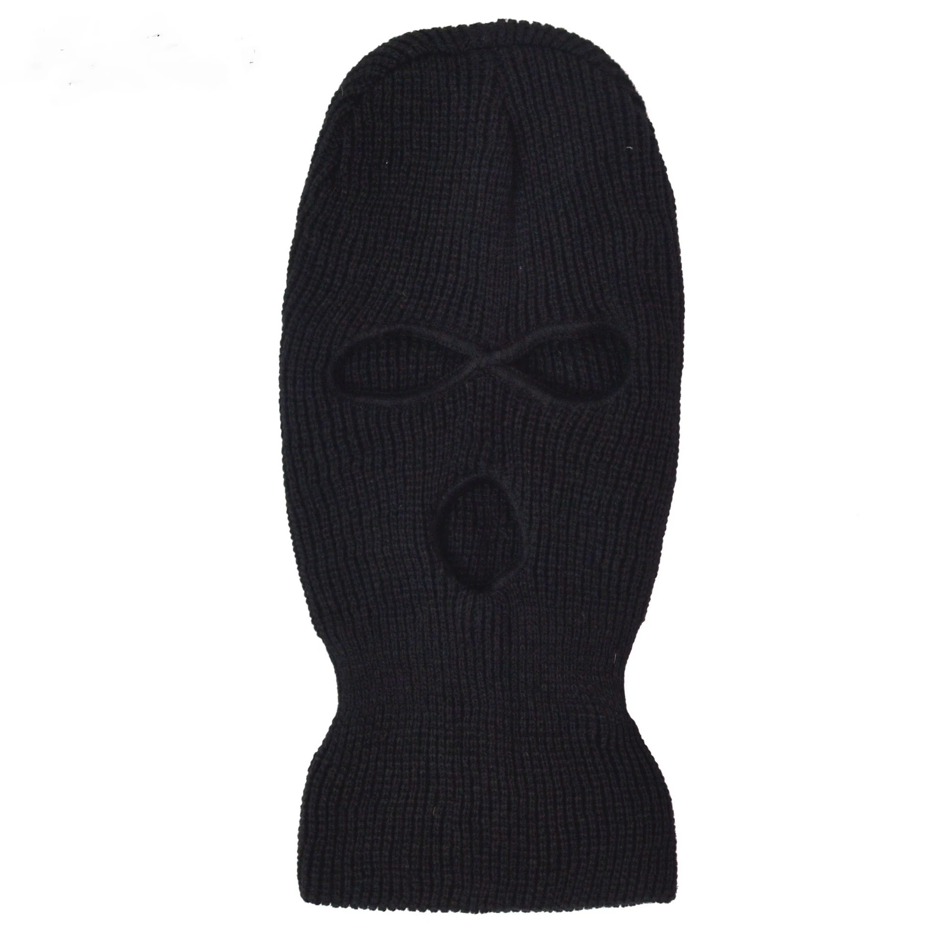 RTS Wholesale Vintage Acrylic Knit Full Face Cover Ski Mask 3 Hole Balaclava Hats With Custom Logo Outdoor Cycling Winter Hats