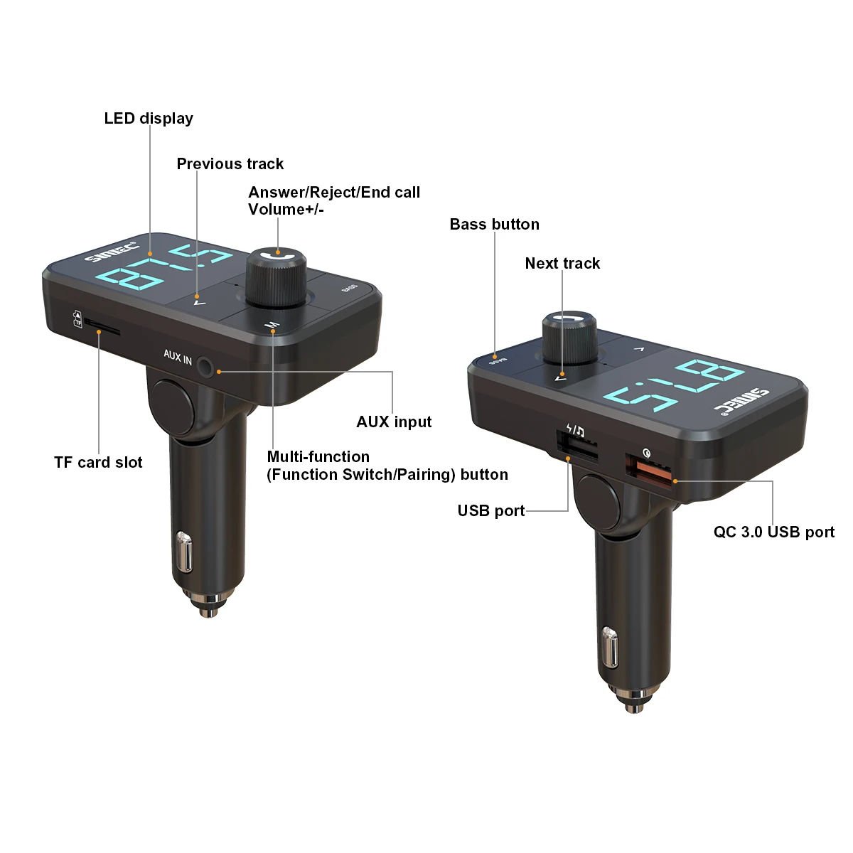  Прямая продажа с фабрики DC5V 3.0A зарядка Bluetooth handsfree Car Kit MP3 U Disk Player fm-передатчик автомобильным зарядным
