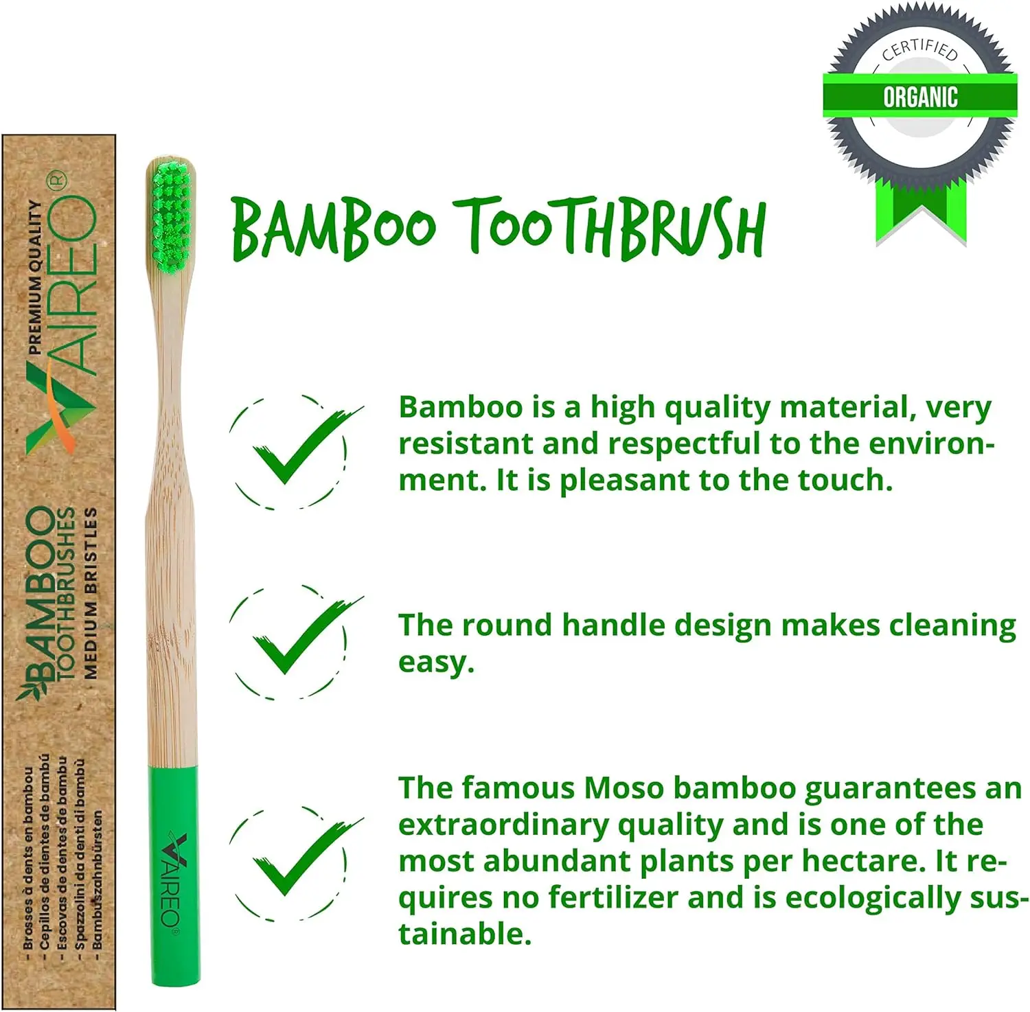 Eco-Friendly Kids Adults Bamboo Toothbrush Wholesale Custom Logo Label Natural Organic Degradable Children Toothbrushes