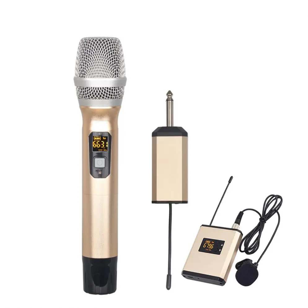 Последняя модель 2 4 ГГц двухканальная Беспроводная микрофонная система с петличным