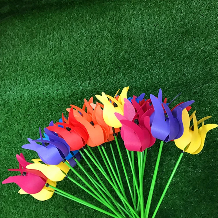 Simulation flower windmill forest ground ornament can rotate flower windmill