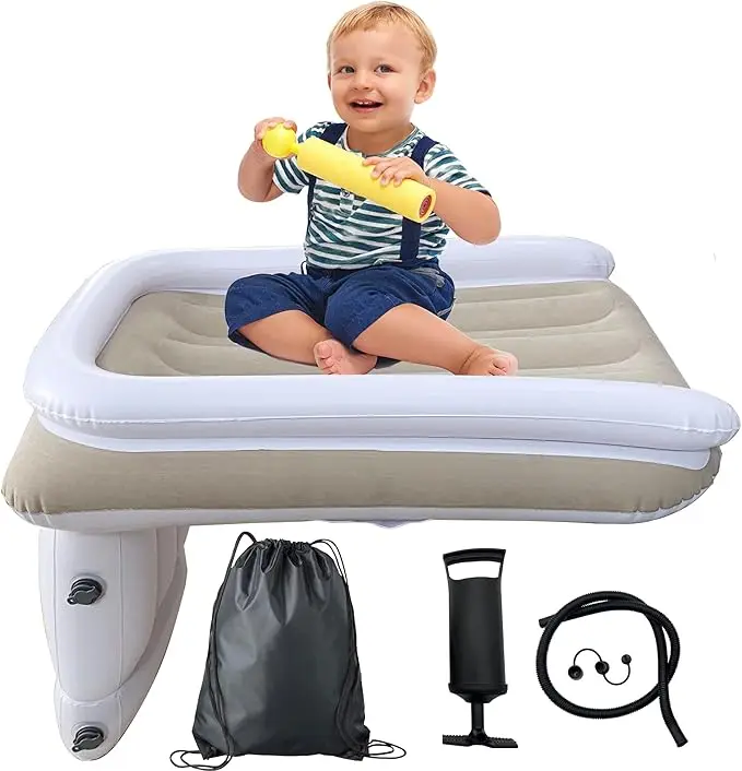Wholesale Hot Selling Outdoor Convenient and Safe Baby Flocking Inflatable Airplane Toddler Travel Bed