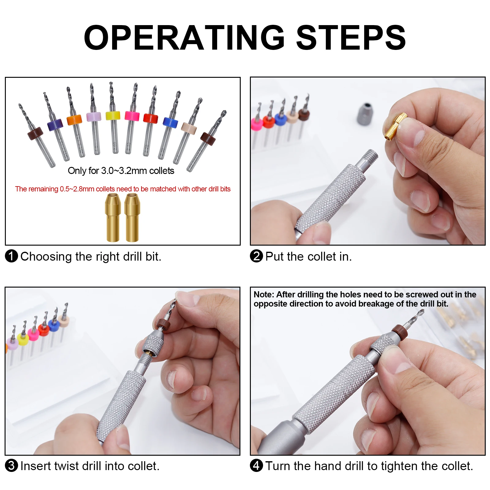 Multi functional manual modification drilling tool, mini portable drill bit, figurine, stationery, and drilling tool