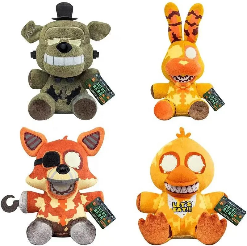 DIHAO 2022 New FNAF Nightmare Freddy Bear Foxy Springtrap Bonnie Plush Toys Dreadbear Soft Stuffed Animal Dolls