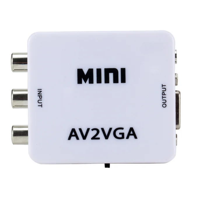 AV TO VGA converter adapter RCA LCD Projector Monitor TV Converter PC Video VGA 15Pin  Support Signal Output