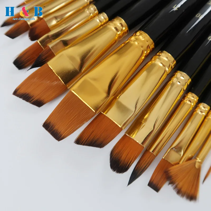17 pieces artist brush set for watercolor or oil / acrylic