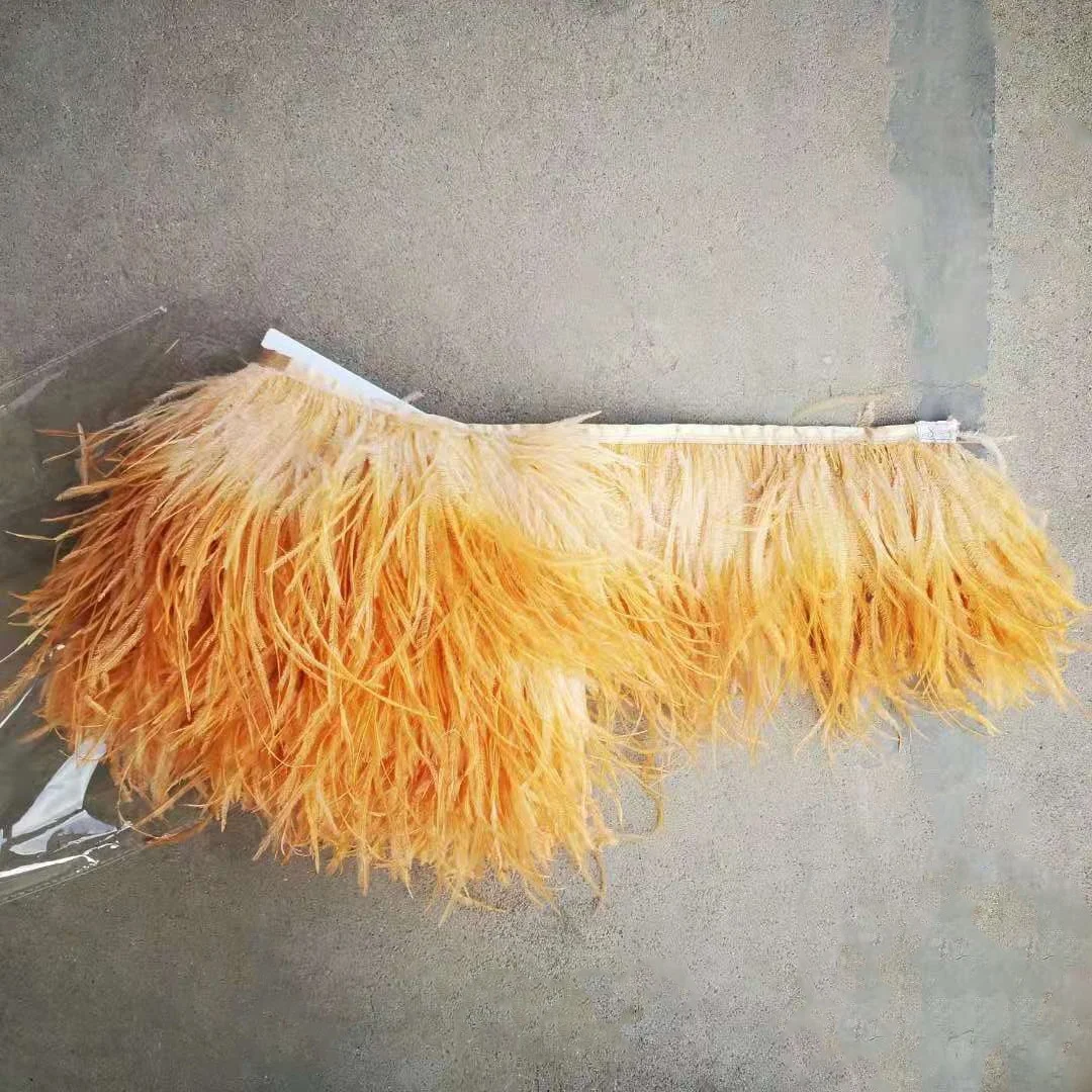 4-6inch 10-15cm Bio-colors Customized Ostrich Feathers Fringe ostrich feathers Trimming Long for Dress