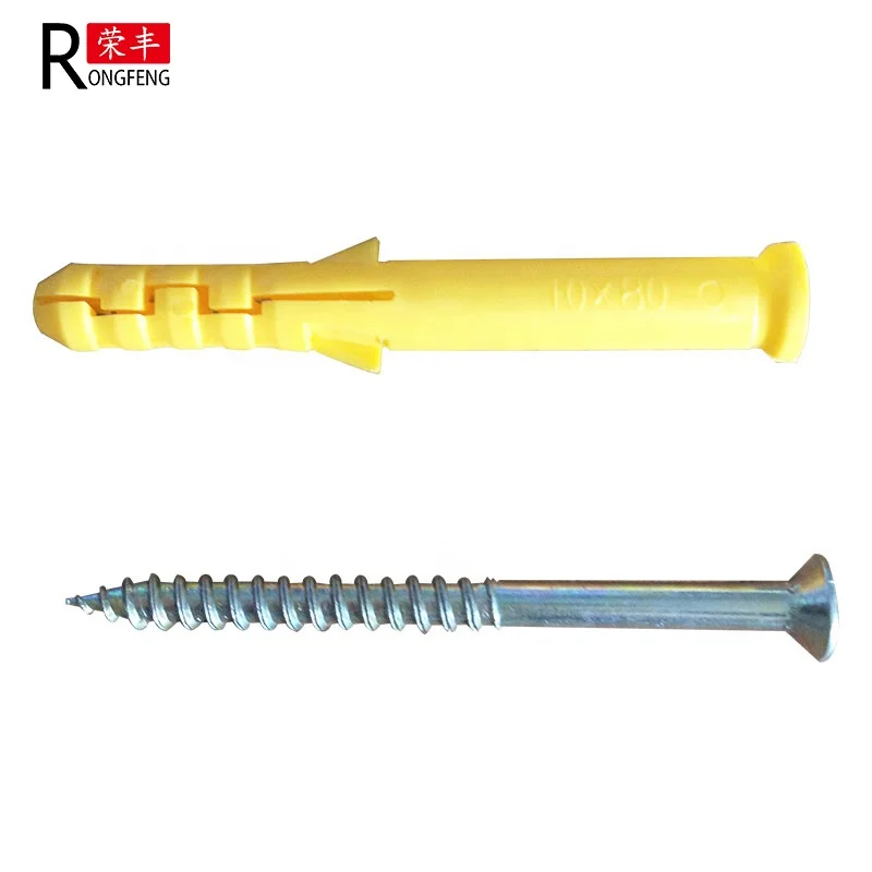 Multi-Size nylon expansion plastic wall plug anchor / Expand Nails With Screw Insulation Nails