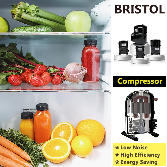 Long life bris-tol 24250 btu 240v H24B29QABH,H24B31QABH reciprocating compressor for freezer