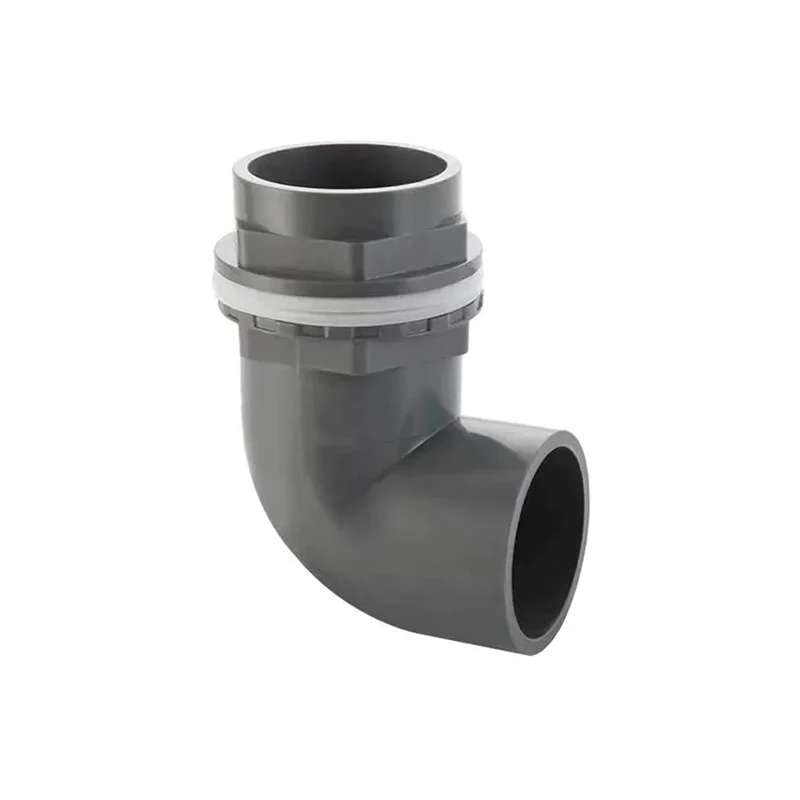 90 Degree PVC Bulkhead Connector For 20mm 25mm 32mm Pipes Aquarium Plumbing Elbow Fitting For Fish Tank Drainage