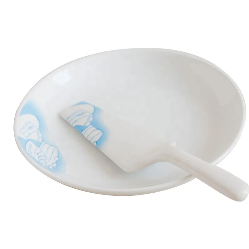 10 Inch Ceramic Cake Plate And Server Set Ceramic Decorate Dinner Plate With Custom Design