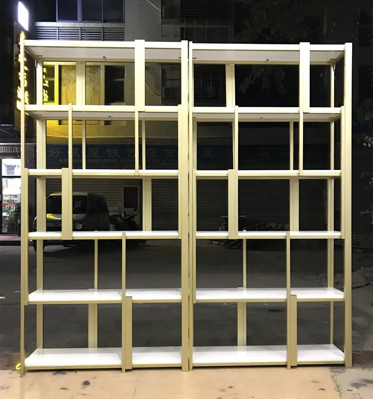 Hot Sale Black Gold Modern Metal Brushed Plated Stainless Steel Standard Bookcase