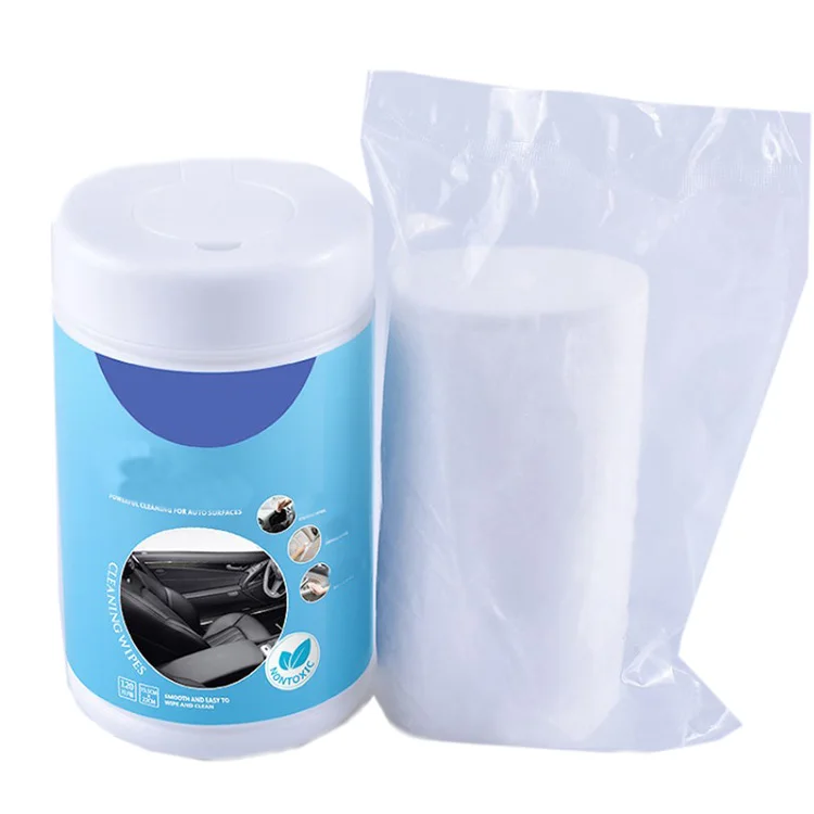 Disposable glass cleaning wipes dispenser for car barrel Portable Home office car wet wipes