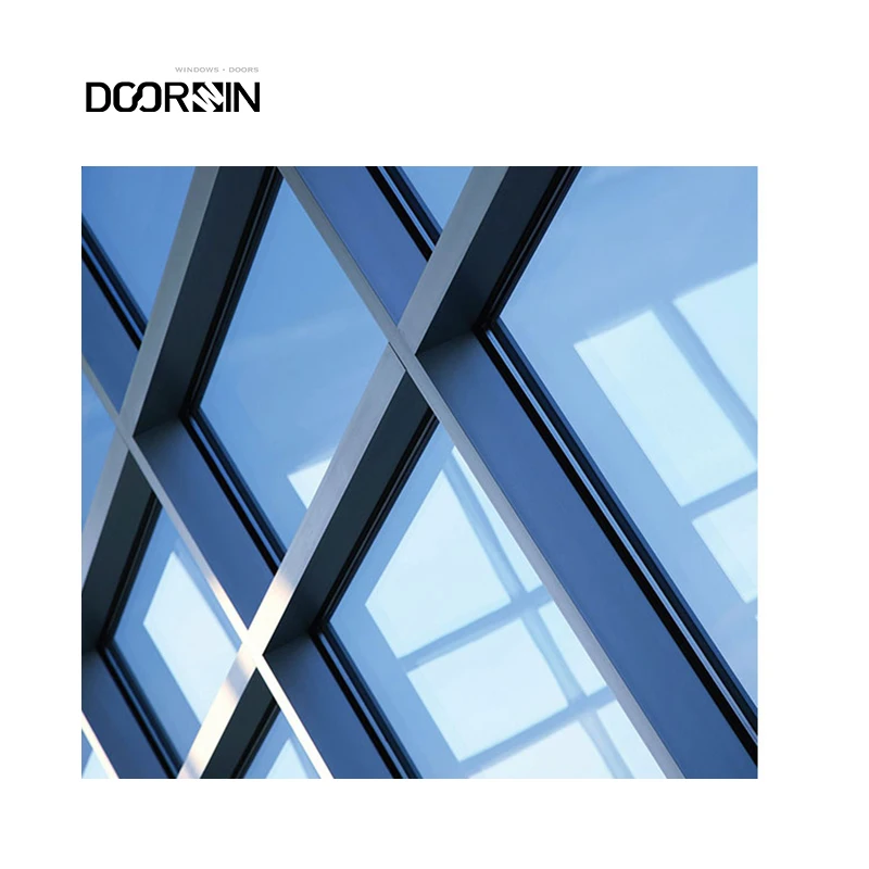 Panoramic Commercial Building Aluminum Fixed Windows Hurricane Impact Save Energy Large View Glass Curtain Walls