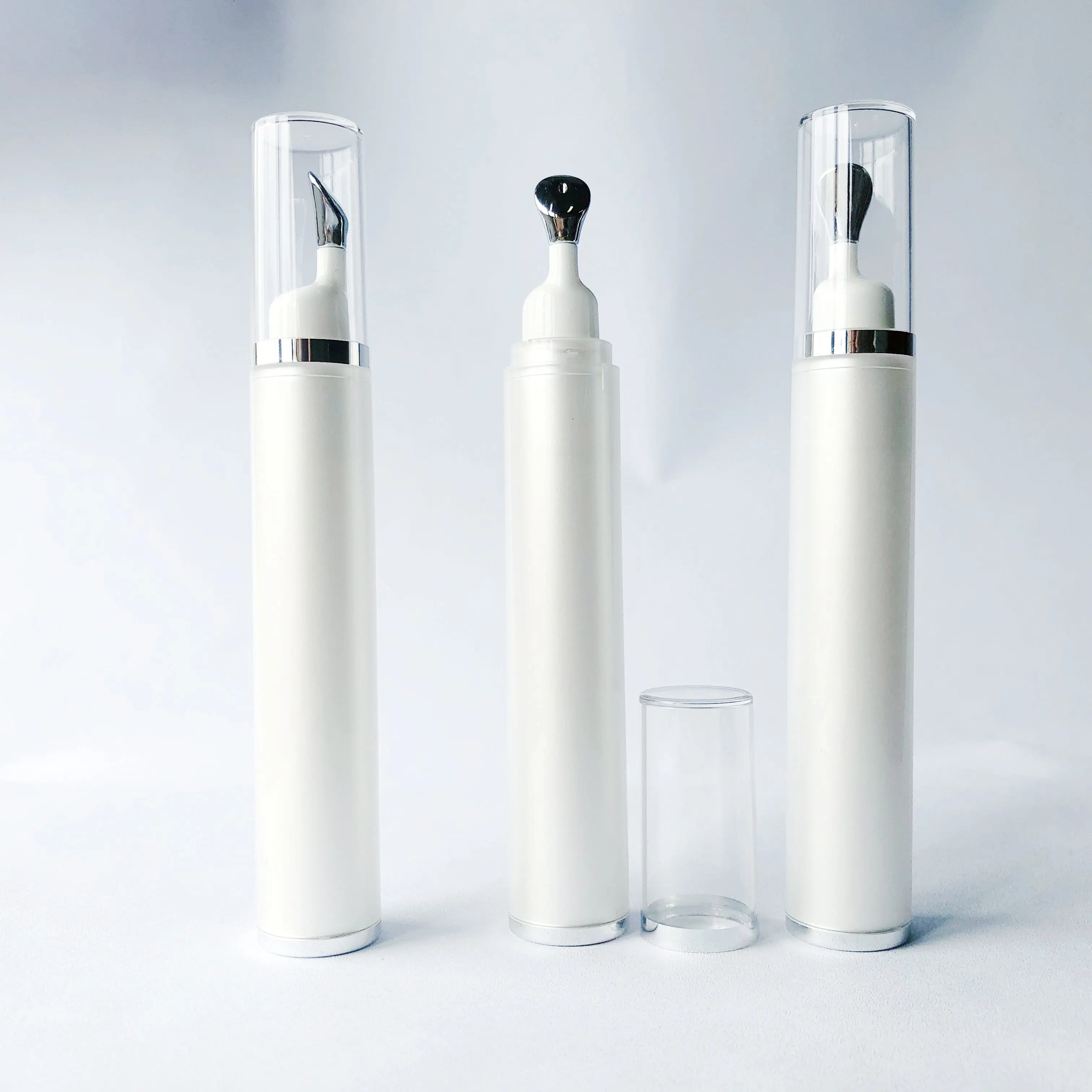 Customizable lotion essence bottle with metal massage head airless bottle Acrylic double-layer 15ml eye cream essence bottle