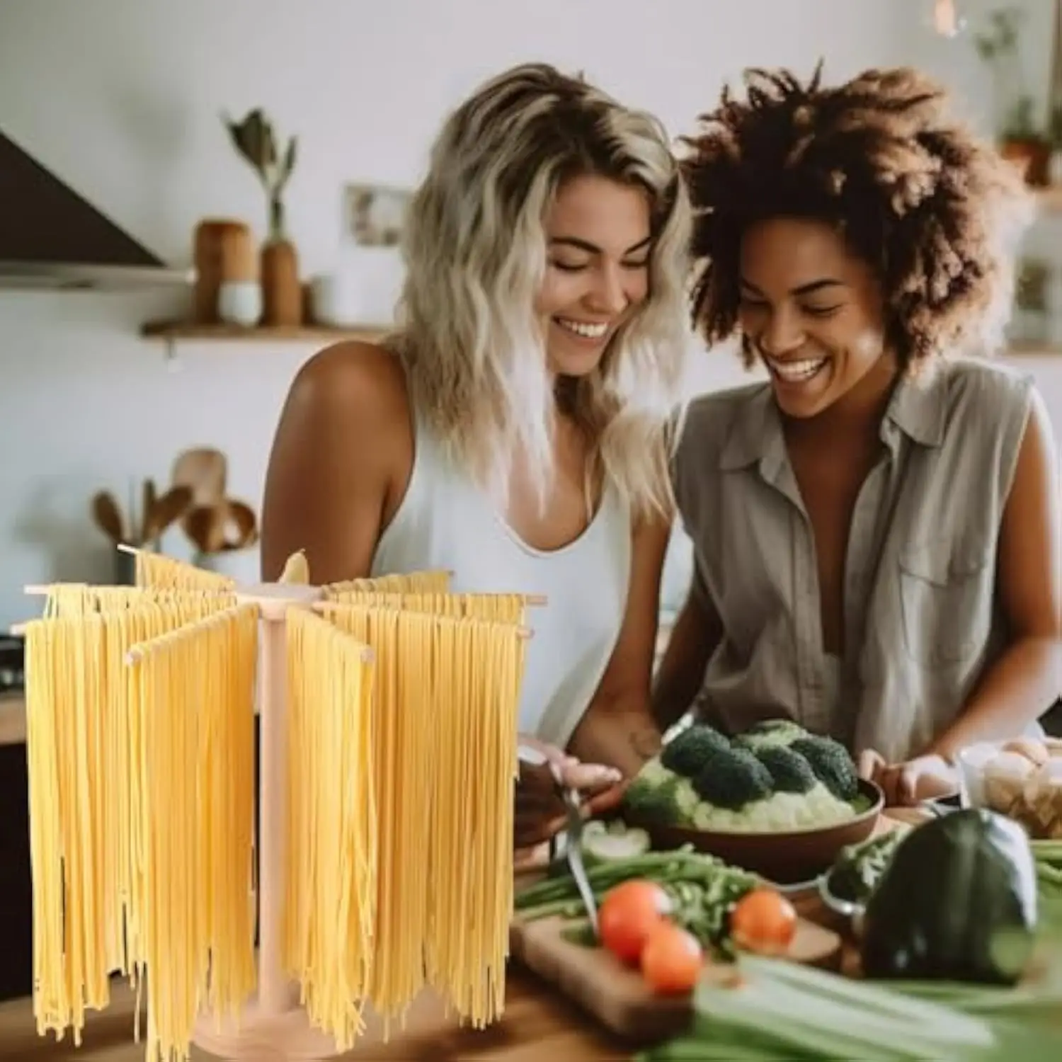 LOW MOQ Efficient Durable Bamboo Pasta Drying Rack For food factories