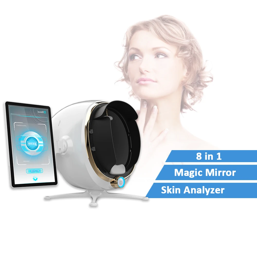 3D max screen Pad Facial Skin Analyses Machine 8 in 1 multi function face skin analyzer and affordable magic mirror price