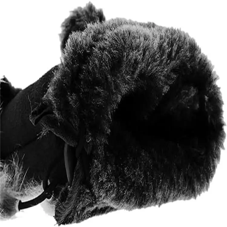 Winter warm no finger suede leather driving gloves