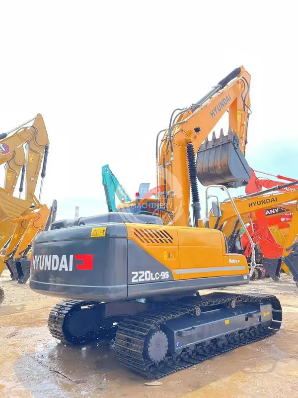 Hyundai 220 used excavator secondhand excavadora backhoe  22 ton in stock crawler digger hydraulic machine low price cheap