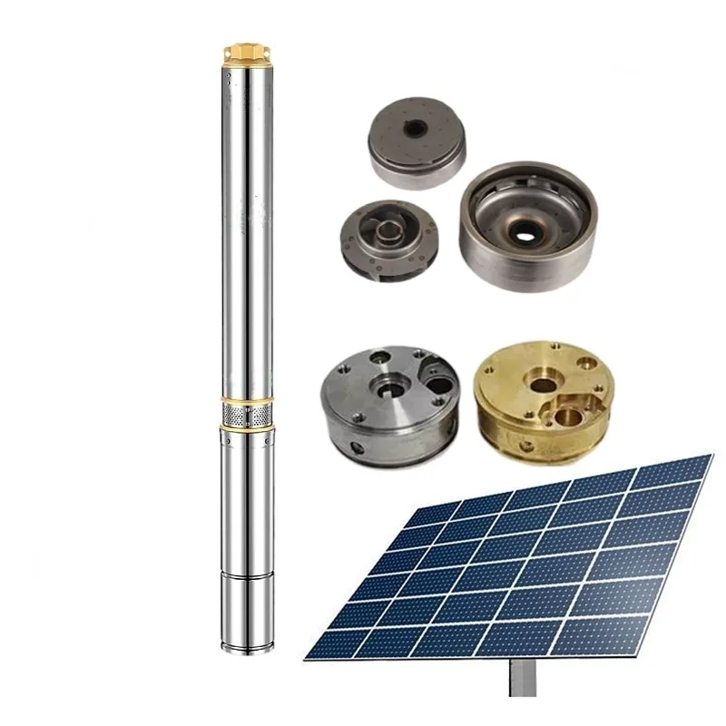 Stainless Steel Impeller DC 110V Solar Water Pump Agricultural Irrigation Deep Well Solar Pump Submersible System