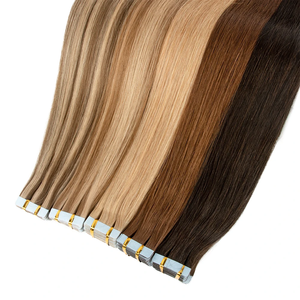 Tape Hair Invisible Remy Real Human Extension Tape in Human Hair Extensions Russian Hair