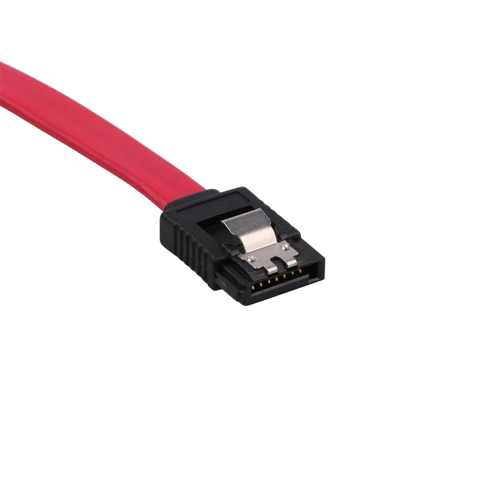 UL2725 28AWG Red SATA III 7P to 7PIN ATA Cable With Latch 180 to 180 Degree