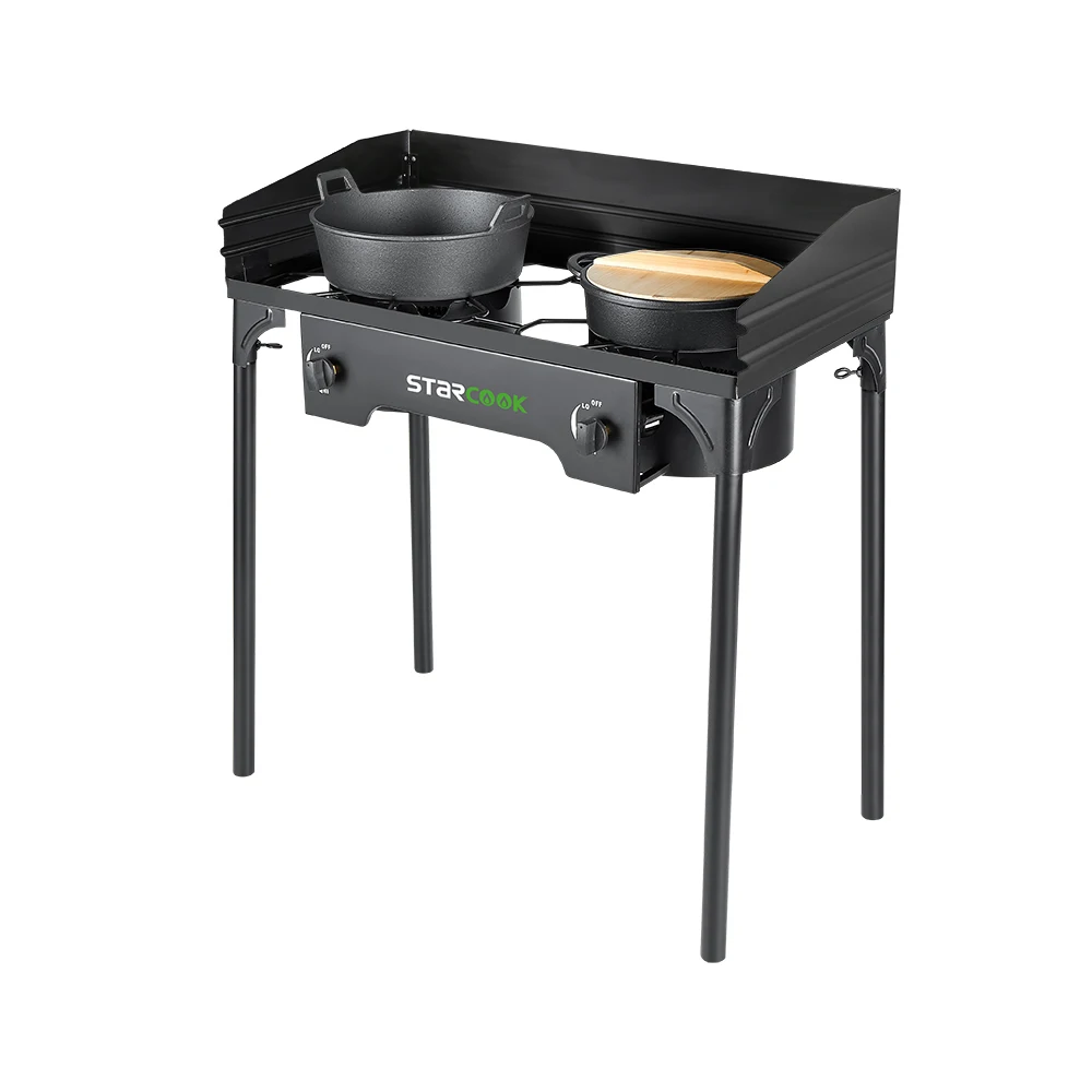 Портативная наружная газовая плита с 2 горелками