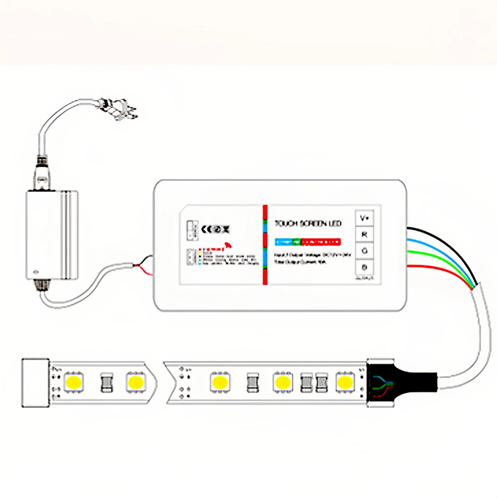 LED RGB Controller 2.4G RF Wireless 12-24V Full Touch Dimming Controller For RGB Strip Light