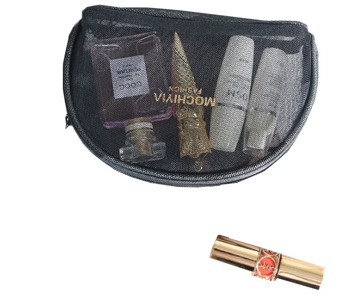
New Fashion Travel Makeup Brush Mesh Cosmetic Bag for Lipstick 