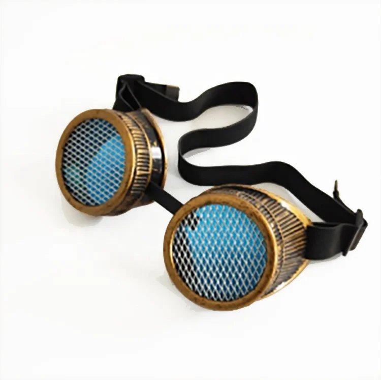Party Retro Colored Lens Steampunk Glasses With Double Ocular Loupe Welding Goth Cosplay Vintage Goggles