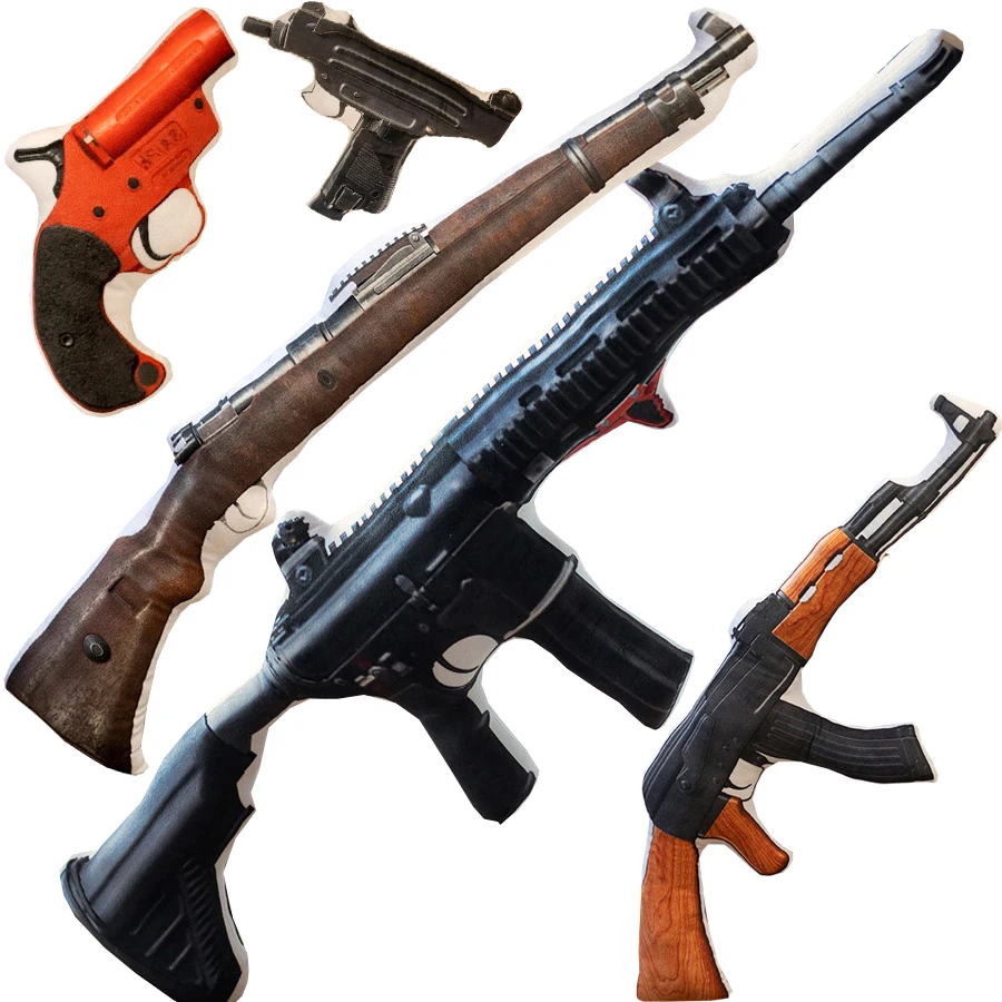 Creative Gun Plush Toys Weapon Rifle Firearm Stuffed Plushie for Boys Birthday Gifts