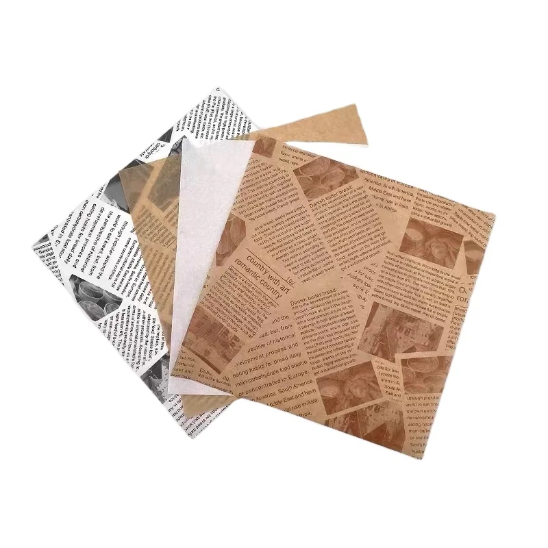 Multi Size High Quality Burger Sandwich Food Wrapper Greaseproof Wrapping Paper Custom oil proof paper for food packaging