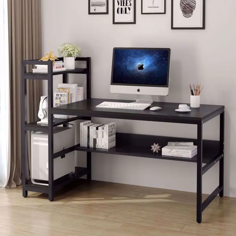Modern simple desk office furniture computer table large desktop pc office gaming computer desk with bookshelf