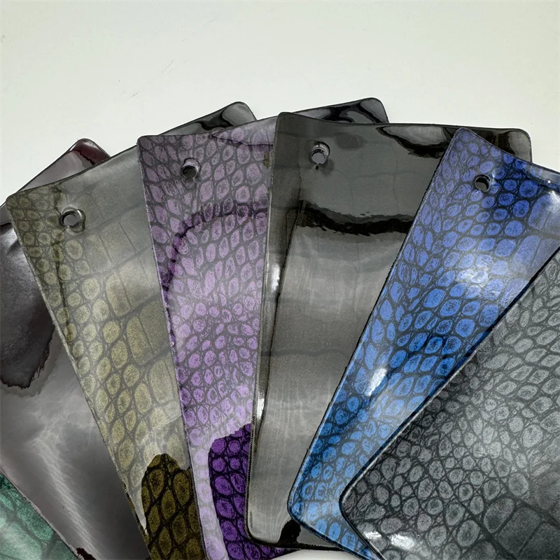 3D Artificial Leather Crocodile PU Color Changing Vinyl 3D Color Changing Shoe Bag Leather Fabric