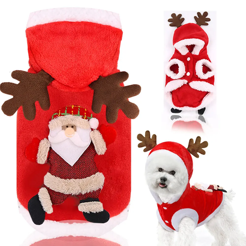 Custom Hot Sale Winter Warm Soft Coat New Christmas Flannel Pet Dress Jacket XS XL Sizes Plaid Patterned Polyester Apparel Dogs