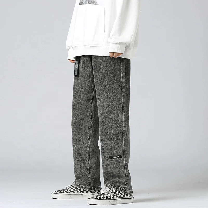 GDJ011 high street vintage denim mens designer jeans heavy washing hip hop men jeans loose fit