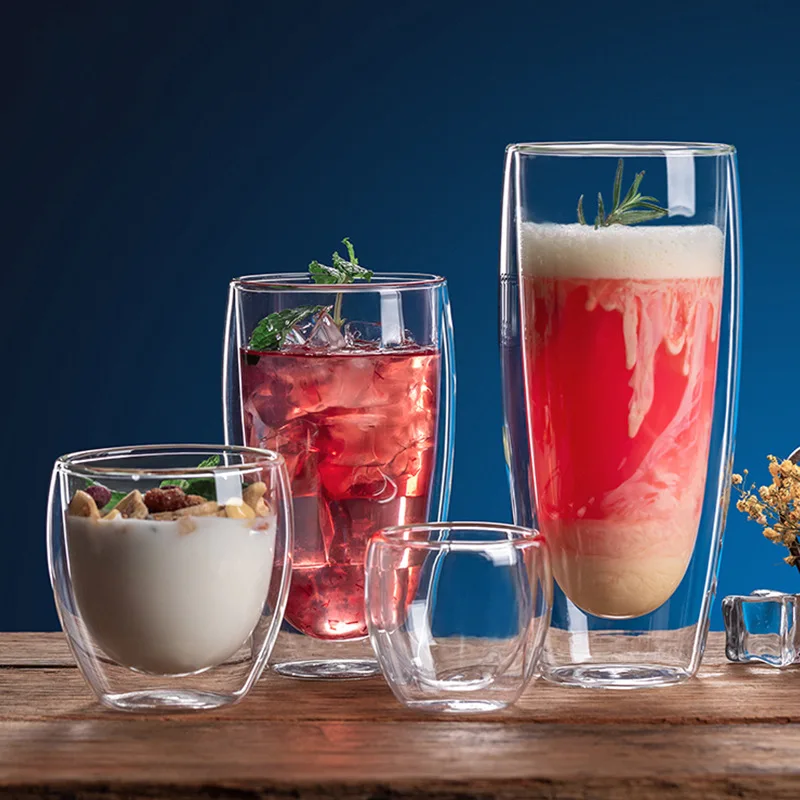 Manufacturer direct high borosilicate heat resisting glass egg double layer cup