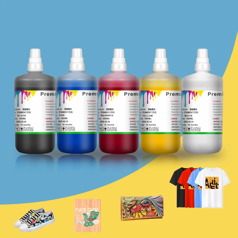 Чернила пигментные CYMBK белые для принтера Epson L1800 L130 L805 L810 L1455 L1400 L1300