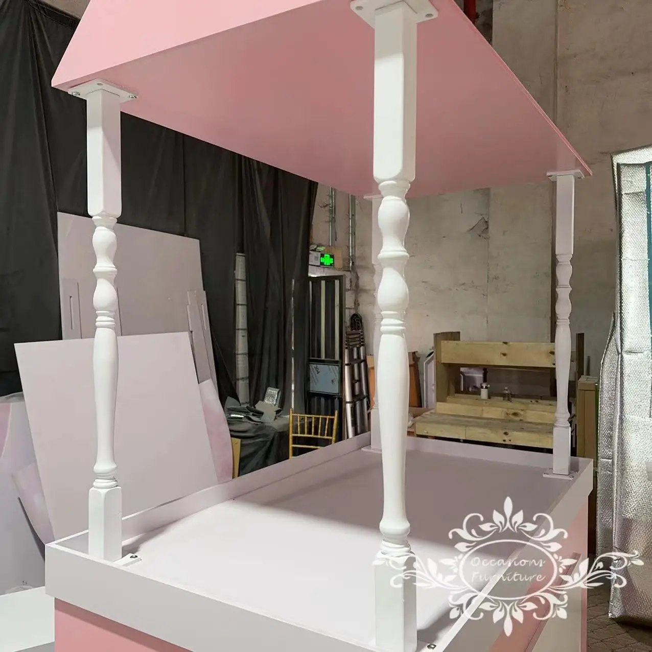 Pink White Cart Baby Shower Birthday Party Candy Sweet Cart Props