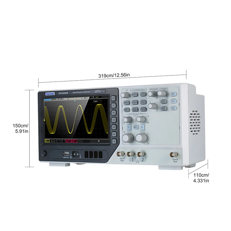 Hantek Dpo6102b Fluorescent Oscilloscope 2ch 100mhz 1 Gsa/s Real-time Sample Rate Waveform Generator