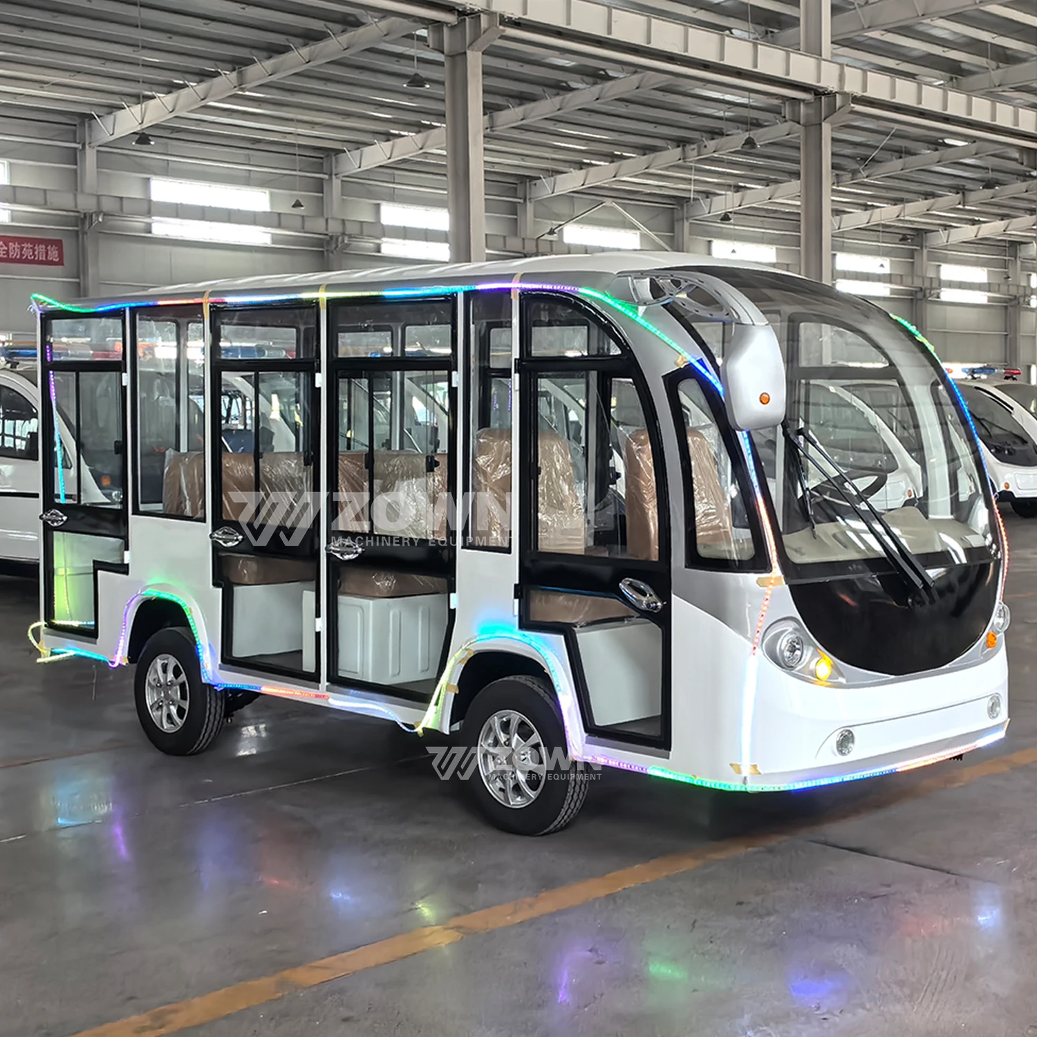 Luxury mini bus with doors Electric bus with light strip 15 seat mini bus for sale