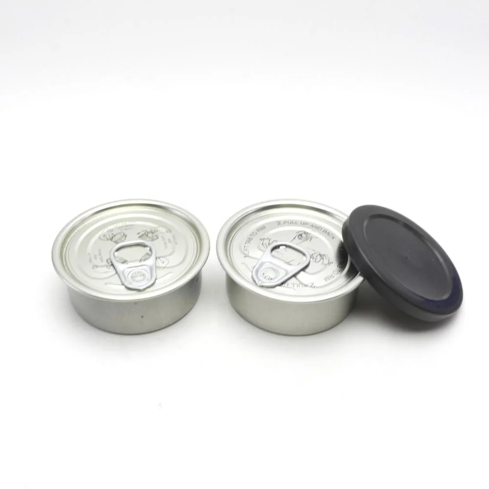 3.5g dry flower loose tea empty food grade packaging tin can box with lid for tuna fish caviar sardine T-36N