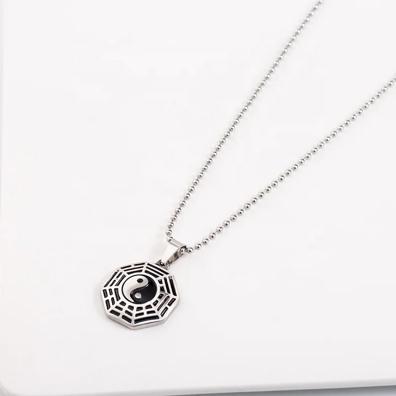 Asia Classic Personality Stainless Steel Geometric Tai Chi Pendant