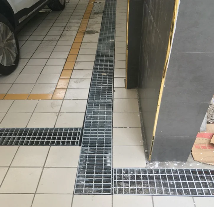 Mild carbon  hot dip galvanized trench cover steel grating for driveway drainage