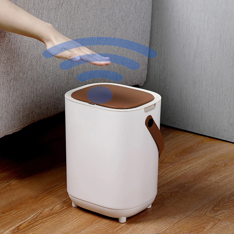 Intelligent Automatic Touch Free Rectangular Rechargeable Dustbin Smart Waste Bins Trash Can Japanese Stylish Space KOREAN Baby
