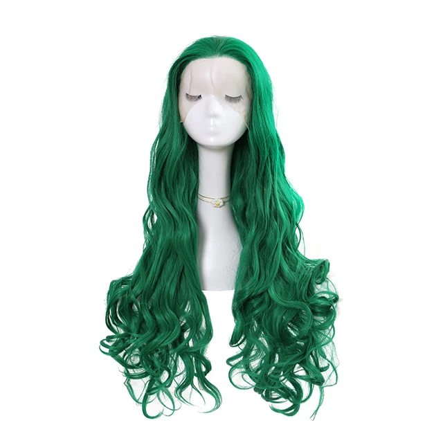 Wholesale Cheap Synthetic Loose Deep Wave Wig Smooth and Soft Heat Resistant Fiber Natural  Lace Front Synthetic Hair Wigs